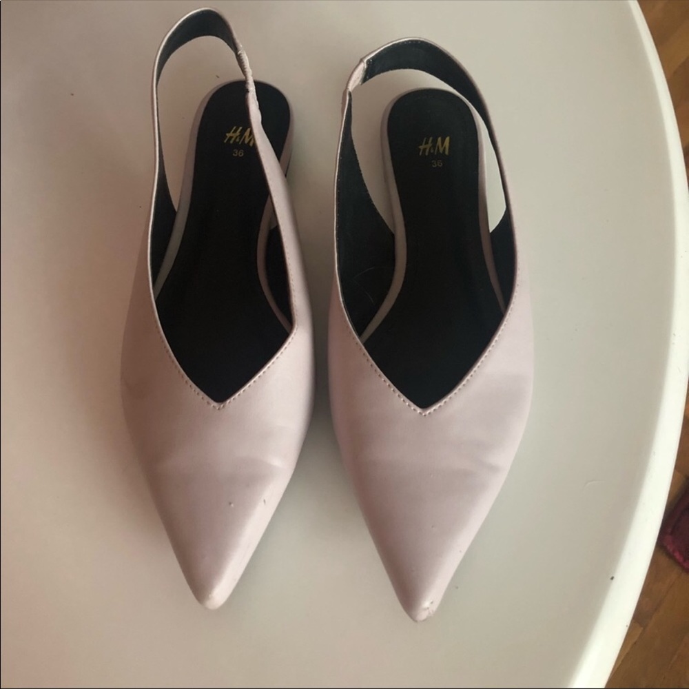 H&M Nude Pointy ballet flats mules loafer shoes 6